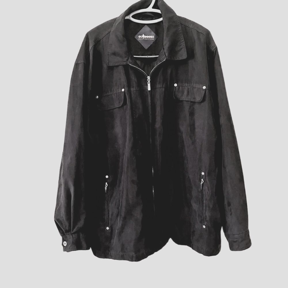 Roundtree and York Outdoors Black Ultra Suede Full zip Casual Jacket 3XT